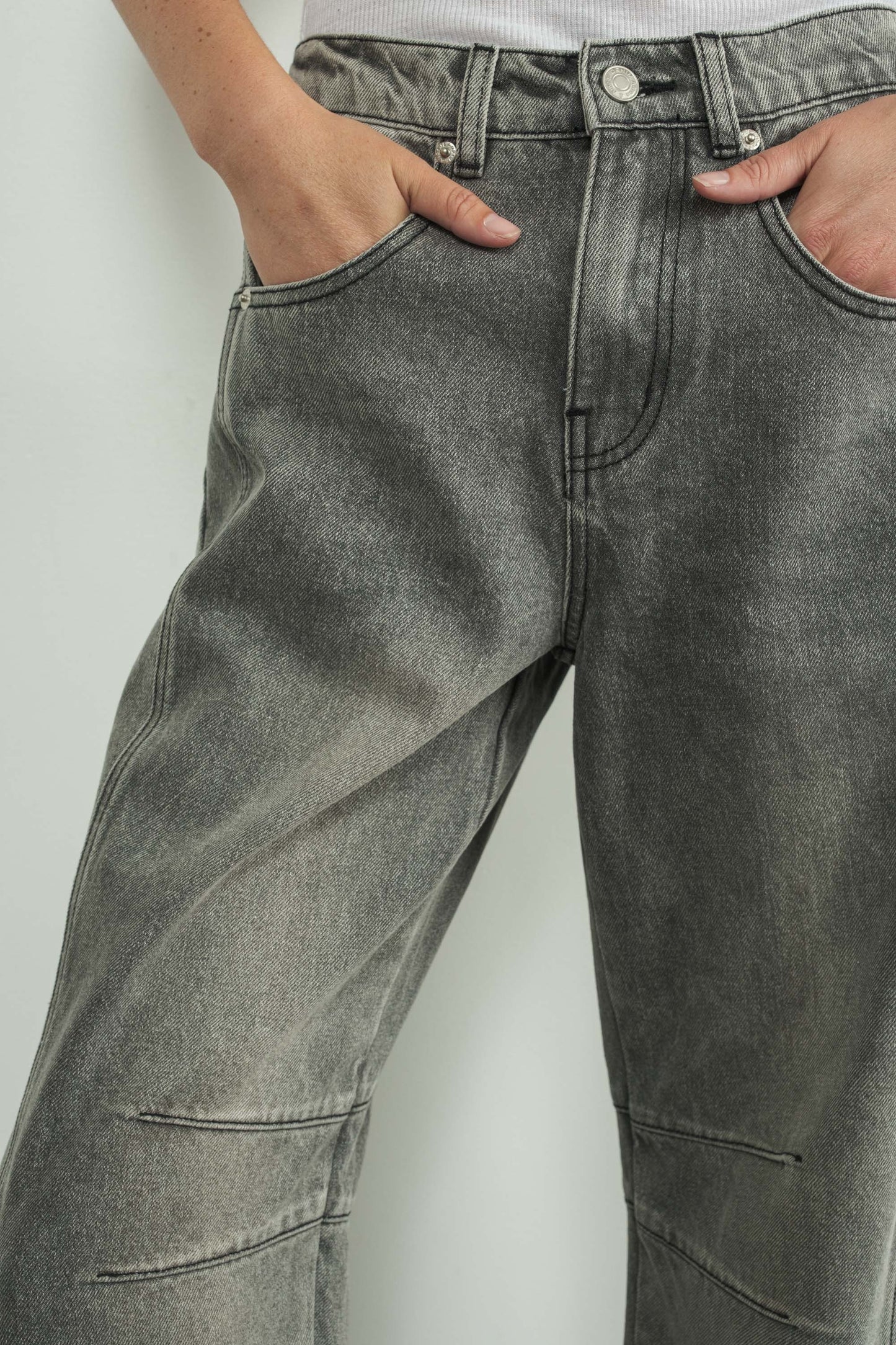 Grey Wash Slouchy Jeans