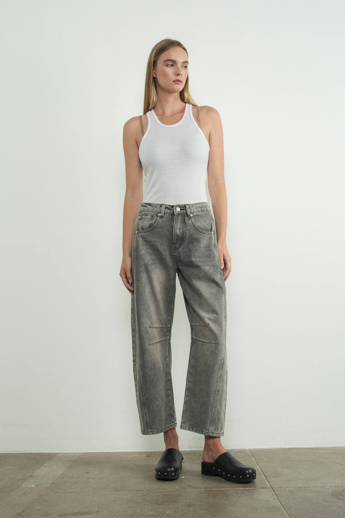 Grey Wash Slouchy Jeans