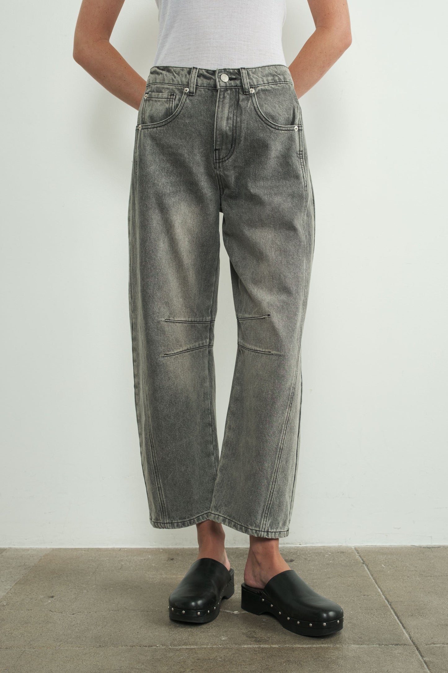 Grey Wash Slouchy Jeans