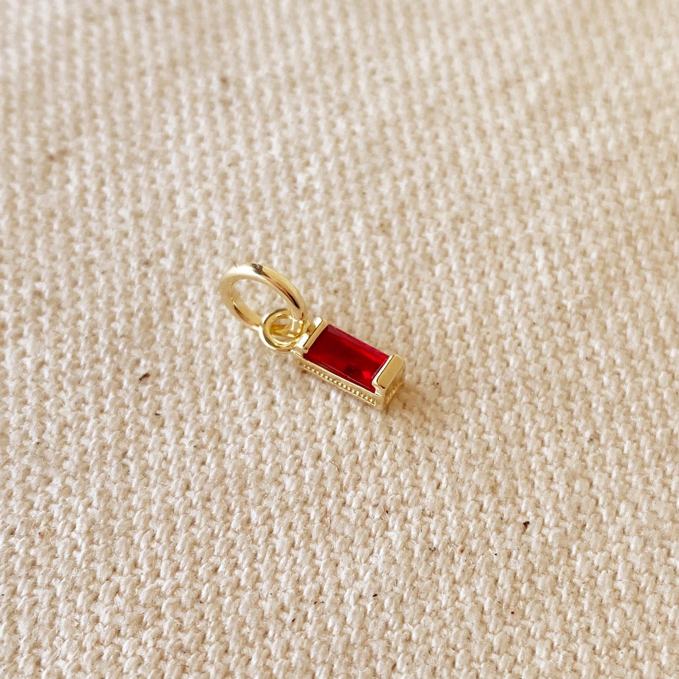 Baguette Birthstone Charm