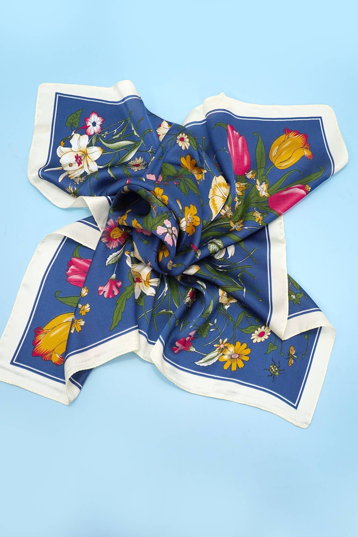 Floral Scarf in Navy