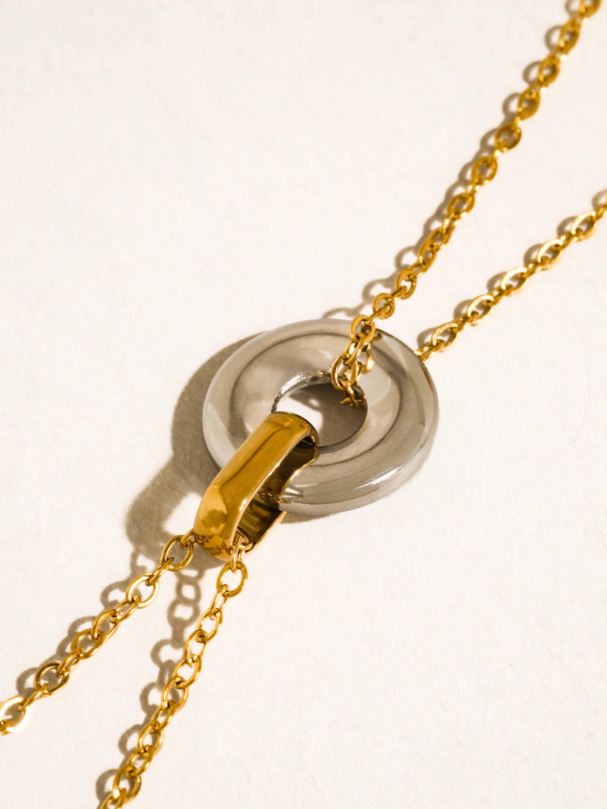 Two Tone Circle Necklace
