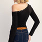 One Shoulder Stud Top