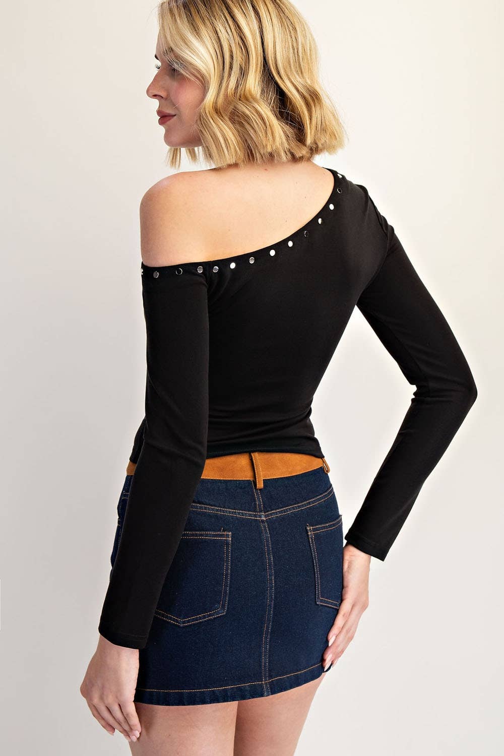 One Shoulder Stud Top