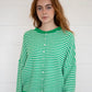 Piper Cardigan in Green Mini Stripe