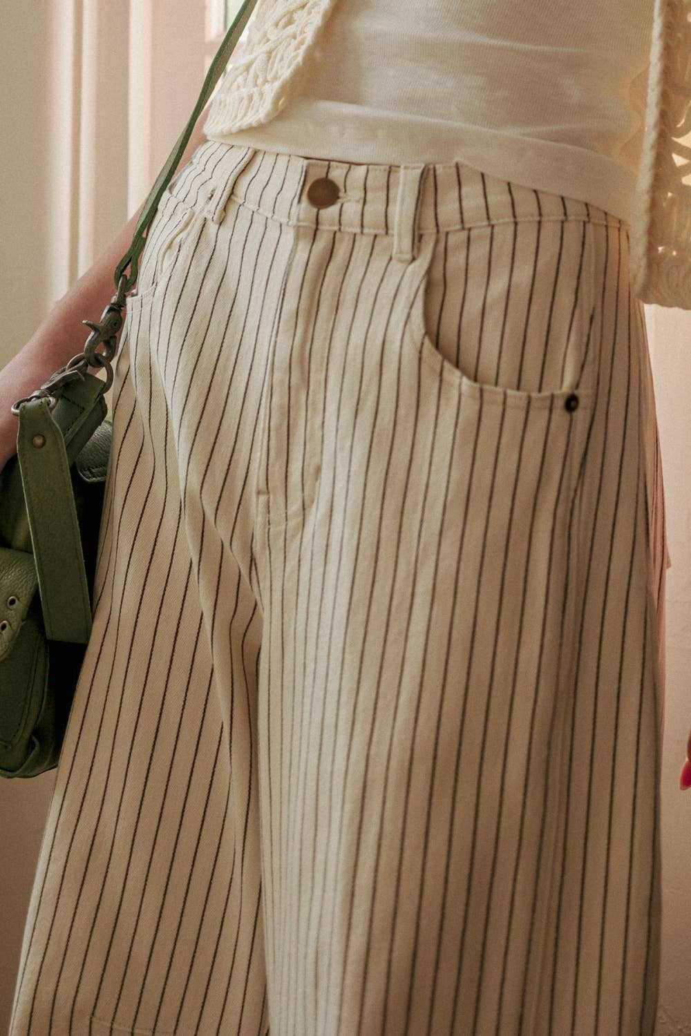 Pinstripe Barrel Pants