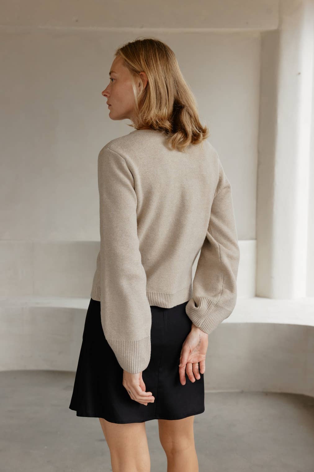 The Tyler Cardigan in Beige