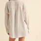 Beige Stripe Button Down