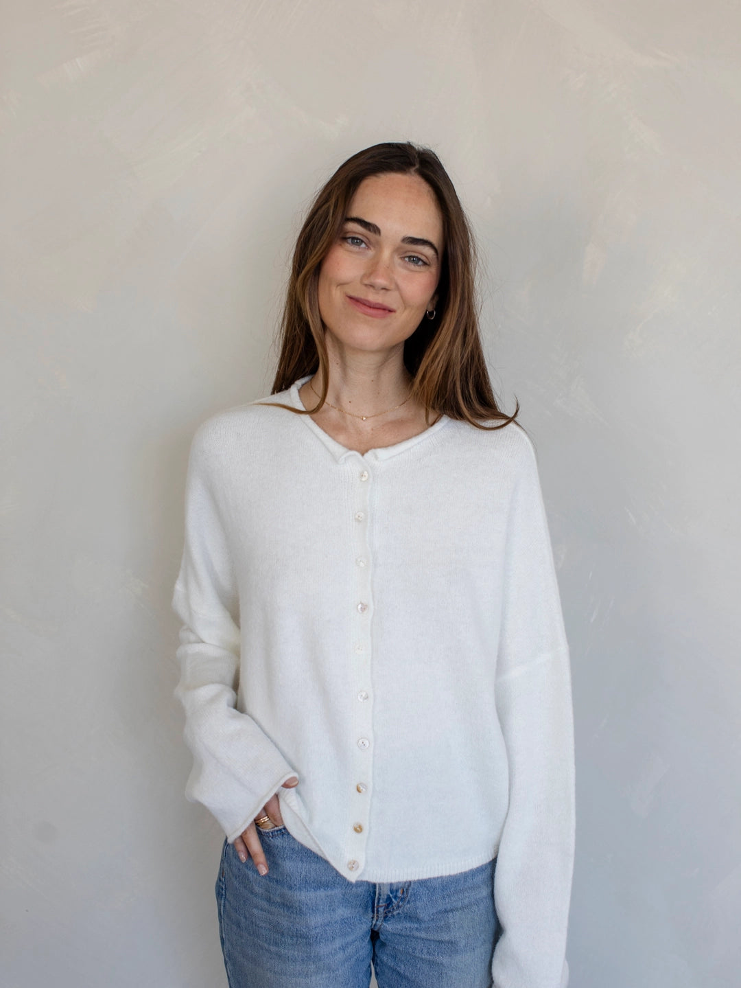 Piper Cardigan in Snow