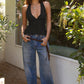 Alana Chiffon Halter Top in Black