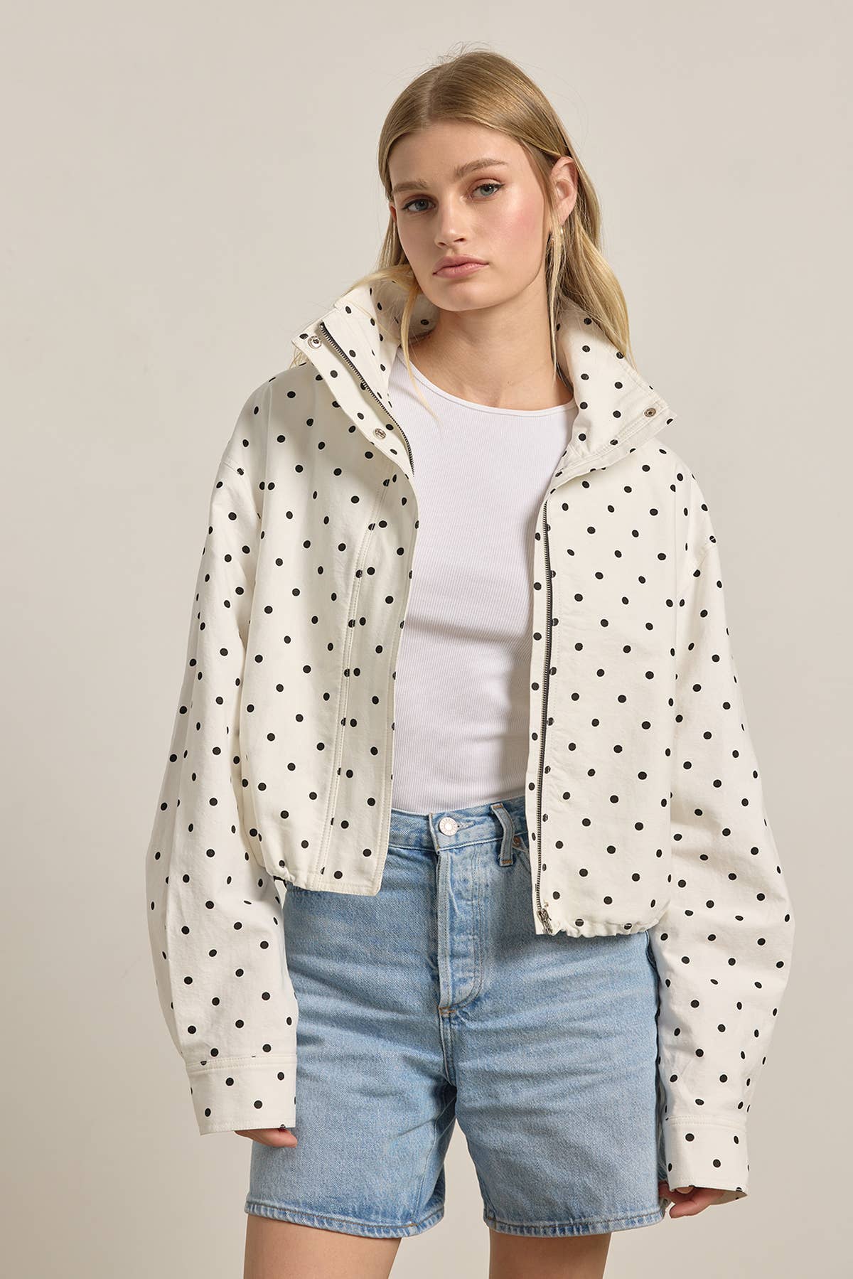 Polka Dot Jacket in White