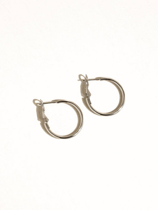 Classic Thin Hoop Earring in Silver 25MM