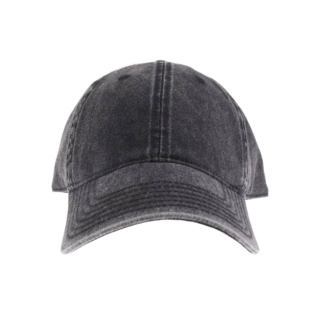 Acid Wash Ball Cap in Black