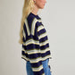 Navy Multi Stripe Cardigan