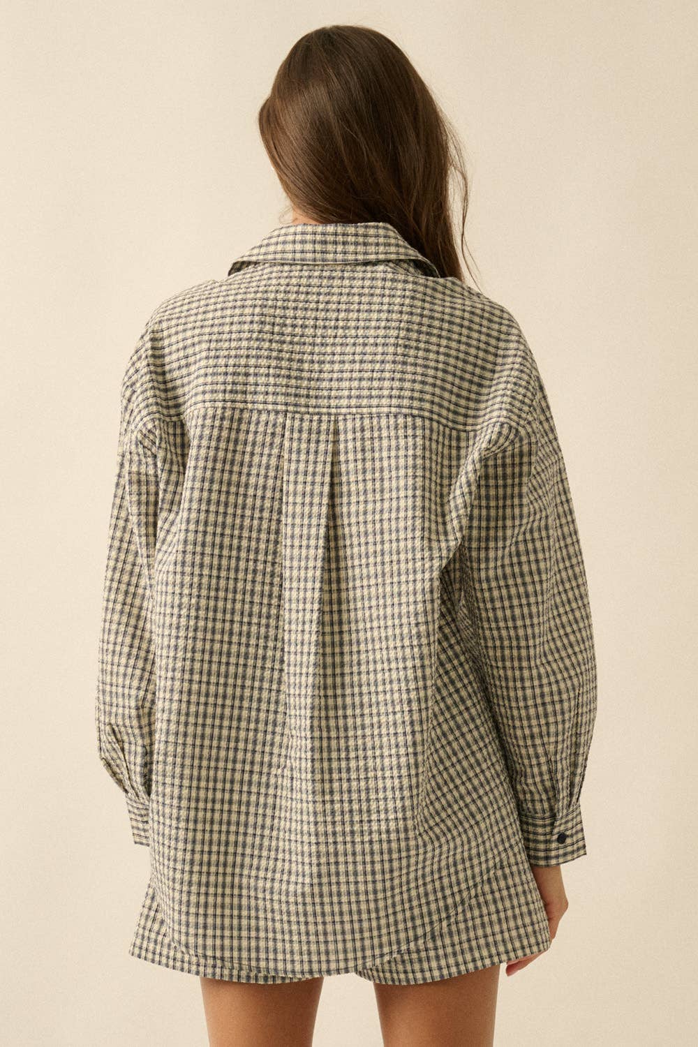 Sunny Sunday Seersucker Oversized Shirt