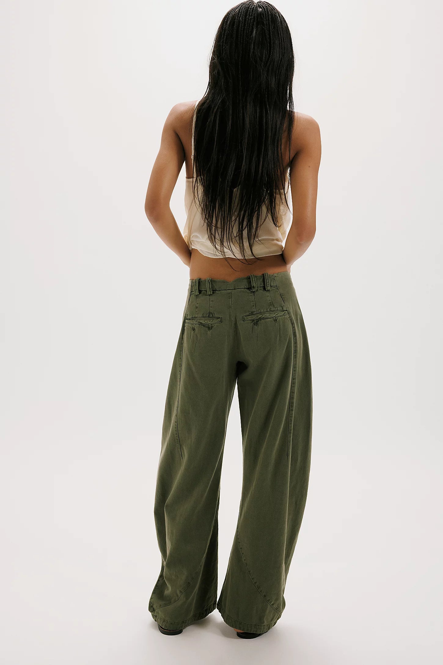 Spotlight Washed Trousers in Dusty Olive