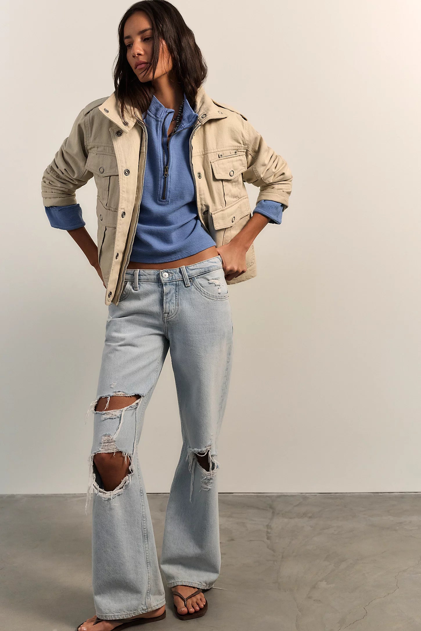 Celeste Quarter Zip in Blue