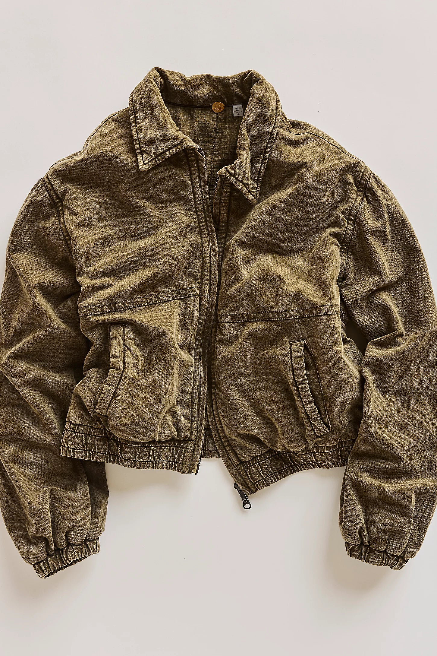One Birdie Washed Jacket in Olive Green