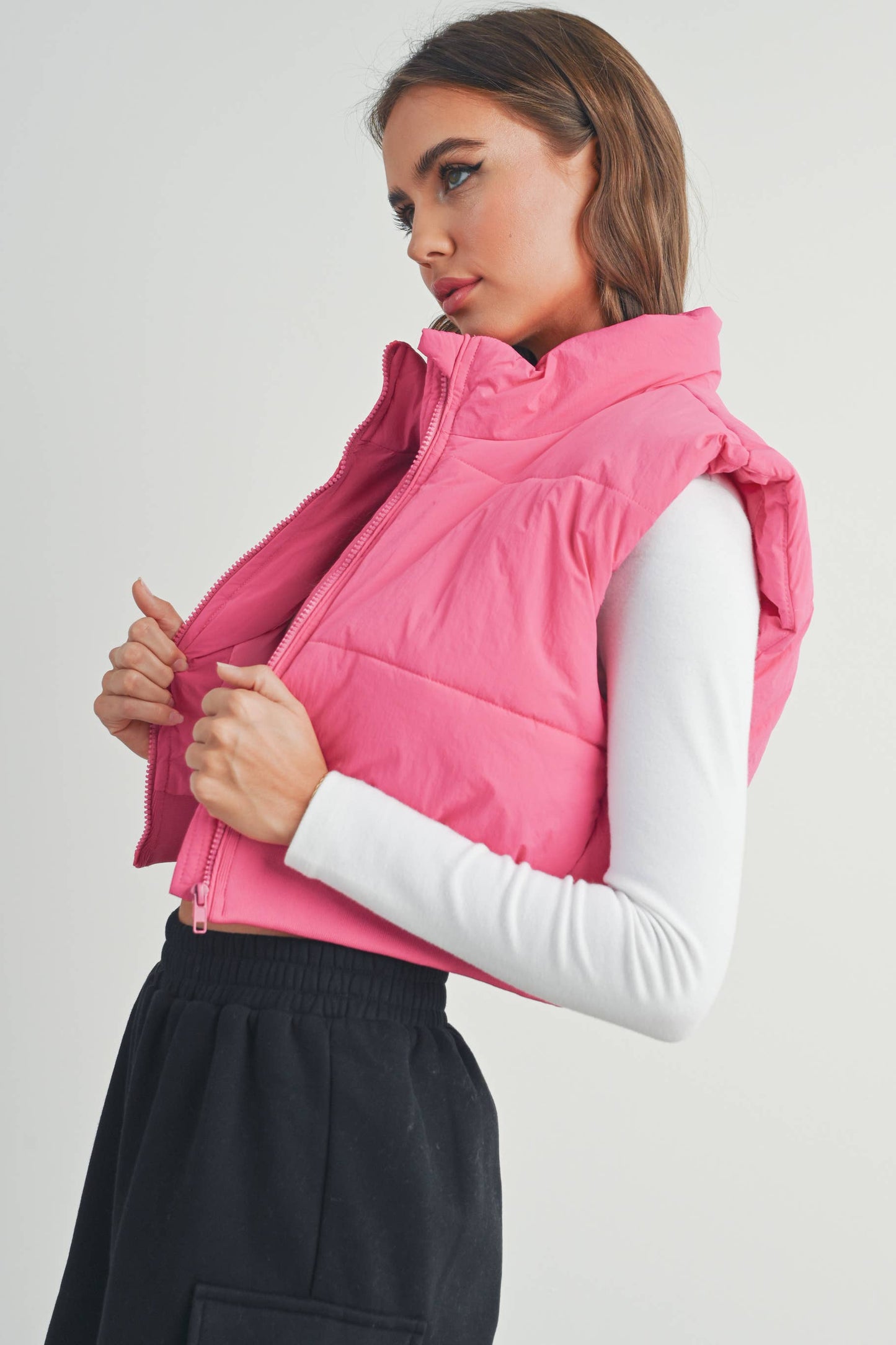 Puffer Vest in Pink