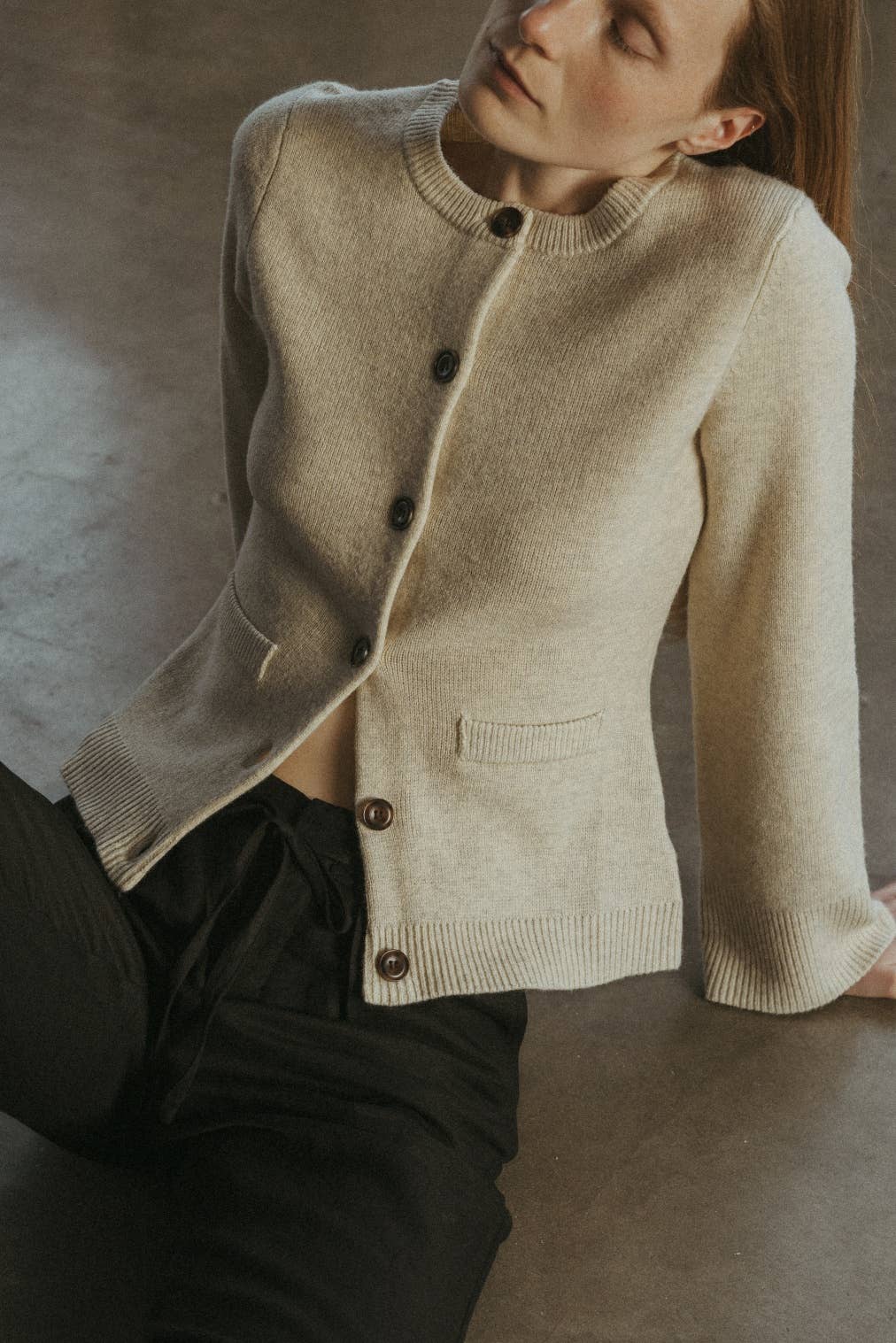 The Tyler Cardigan in Beige