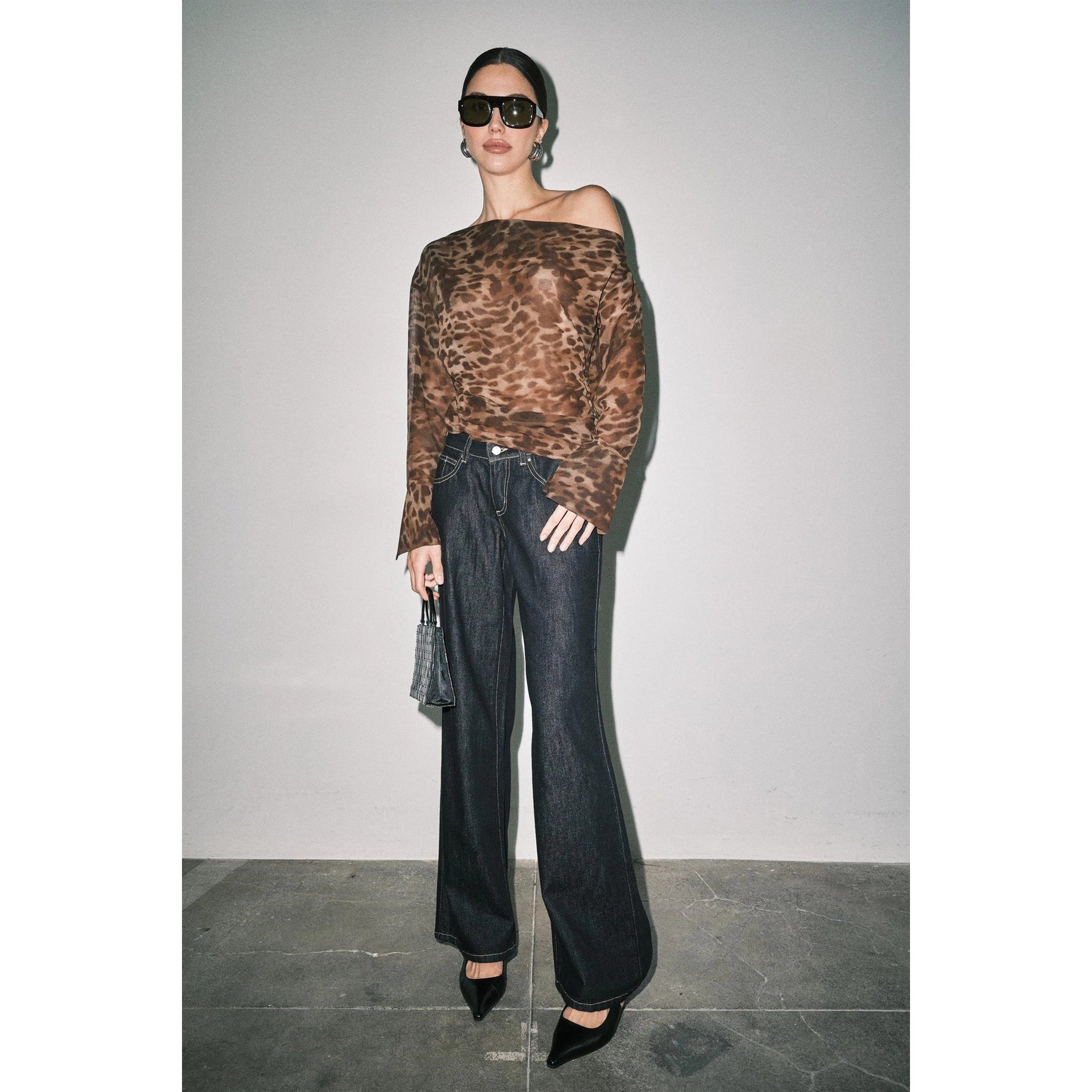 Linda Sheer Leopard Top