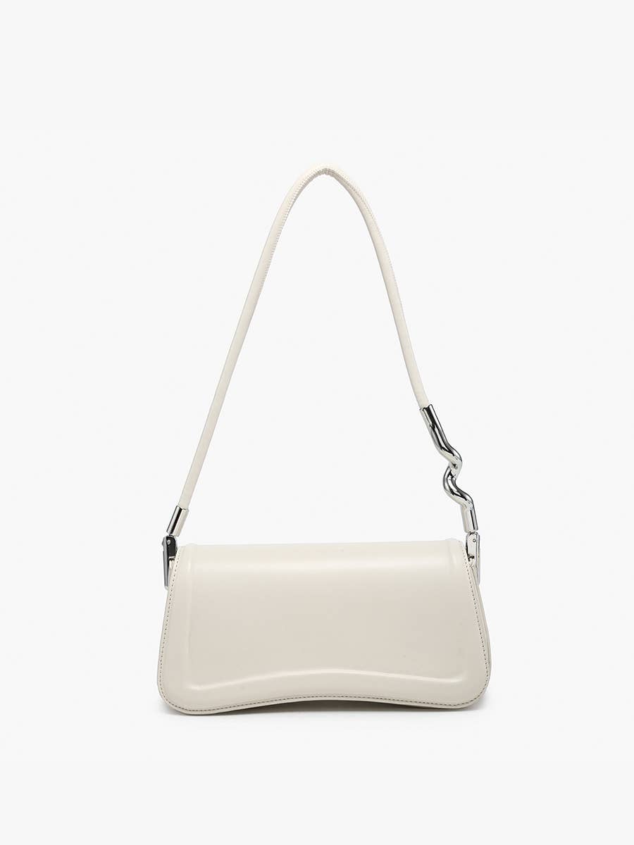 Toronto Detailed Edge Shoulder Bag in White