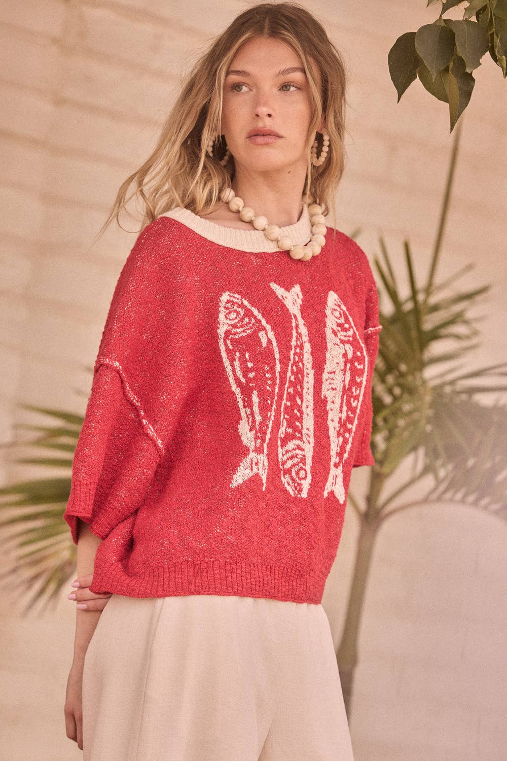 Fishes Textured Short Sleeve