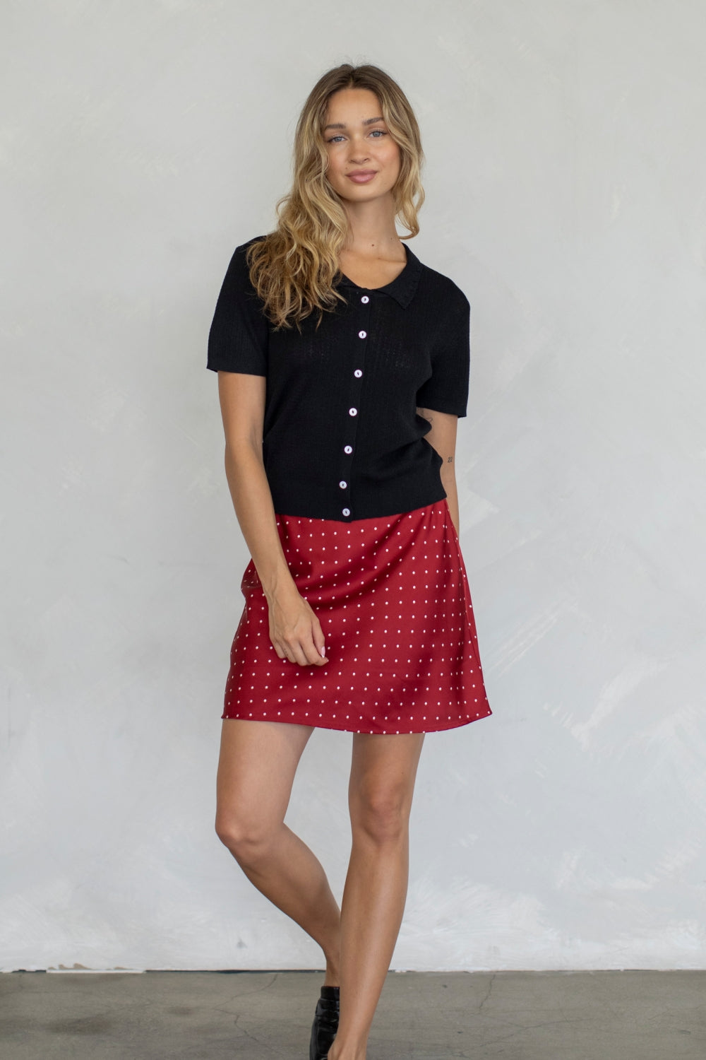Cami Polka Dot Skirt in Red