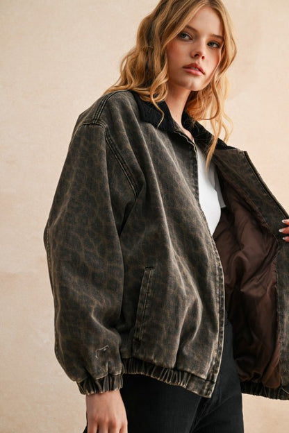 Leopard Bomber Jacket